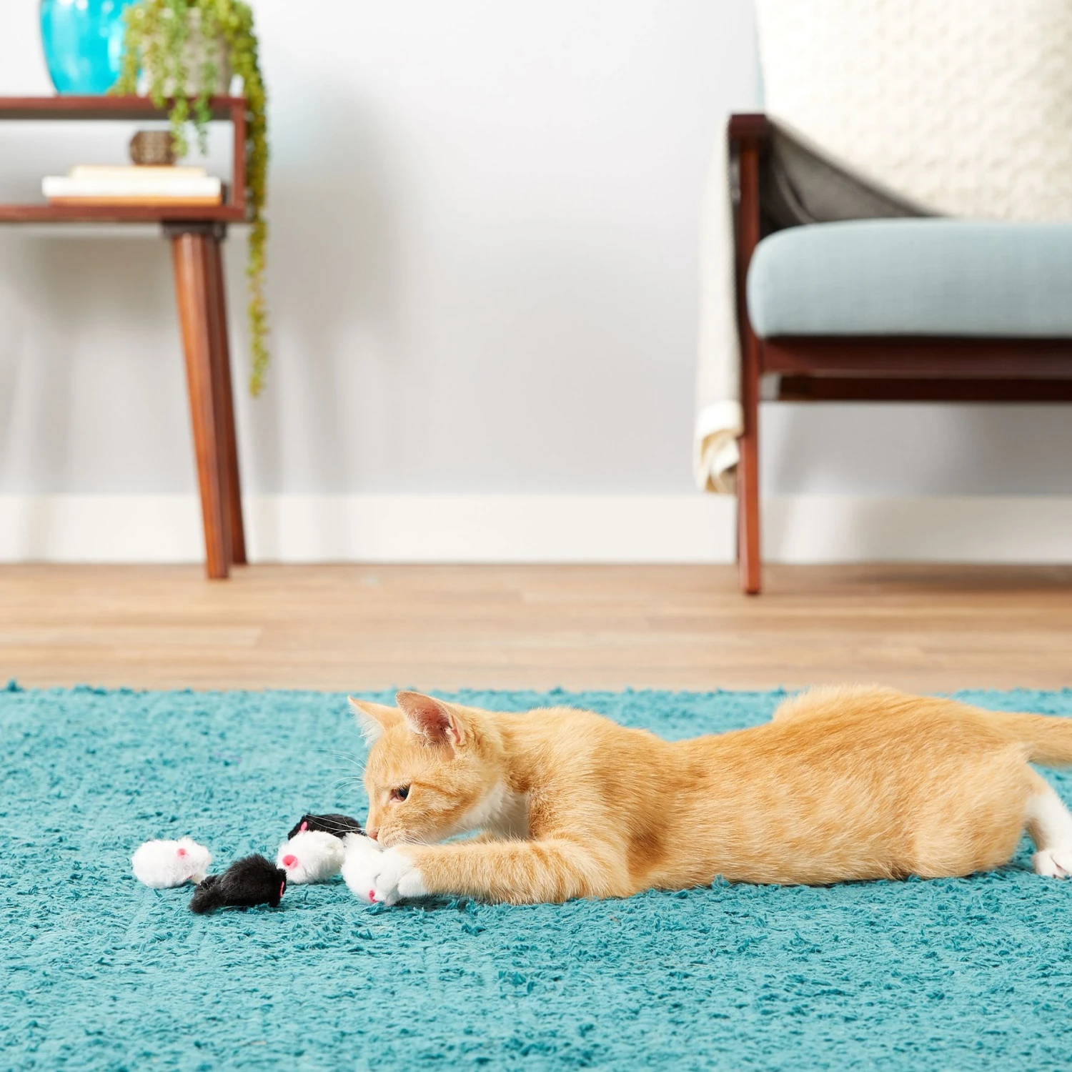 Frisco Natural Catnip & Hartz Just for Cats Mini Mice Cat Toy with Catnip, 5 count