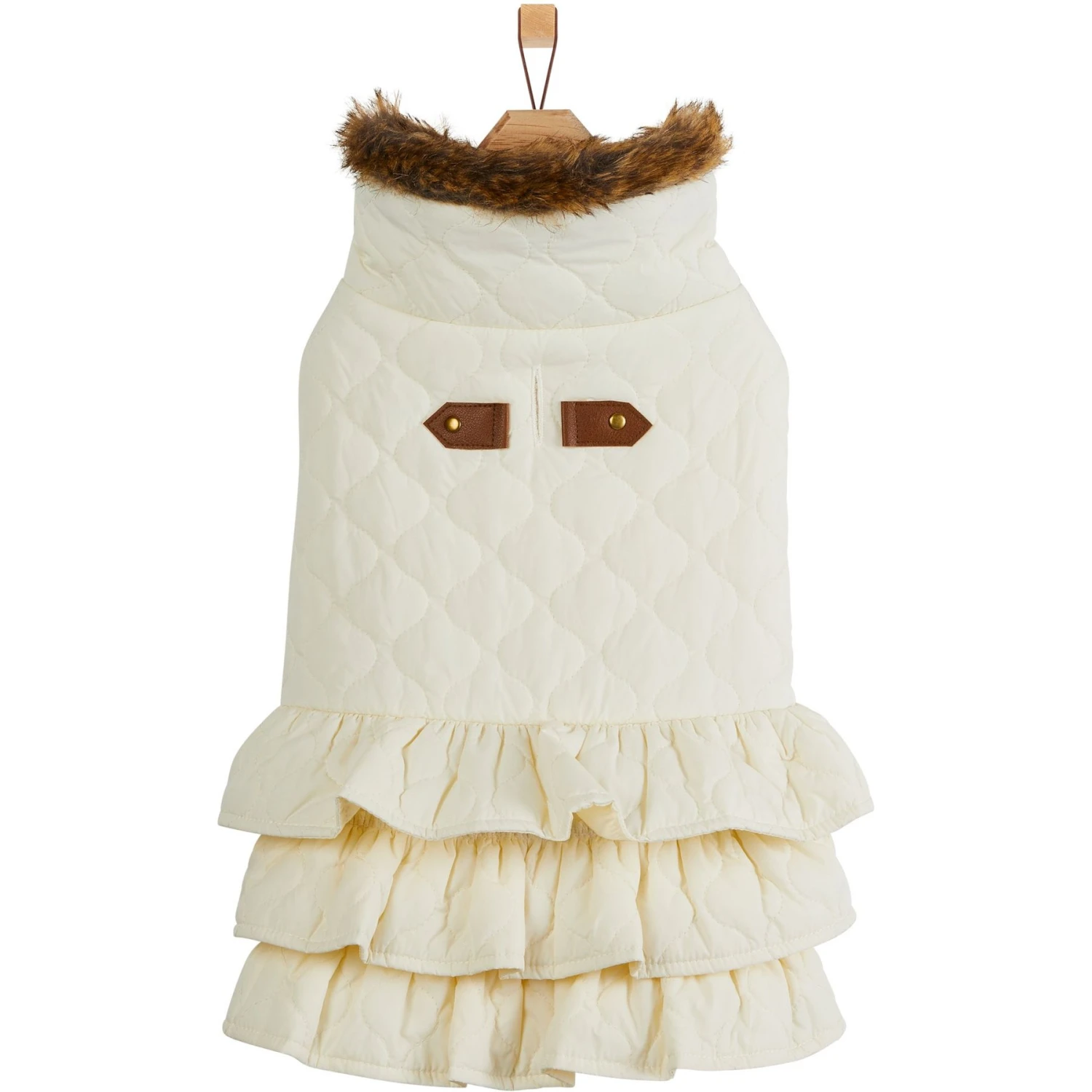 Frisco Medium Weight Quilted Ruffle Tiered Dog & Cat Dress