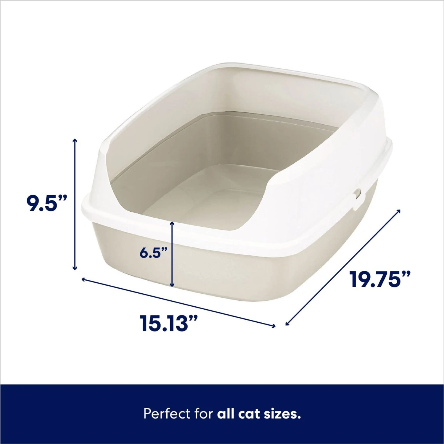 Frisco Open Top Cat Litter Box With Rim, Large & Frisco Plastic Litter Scooper with Caddy