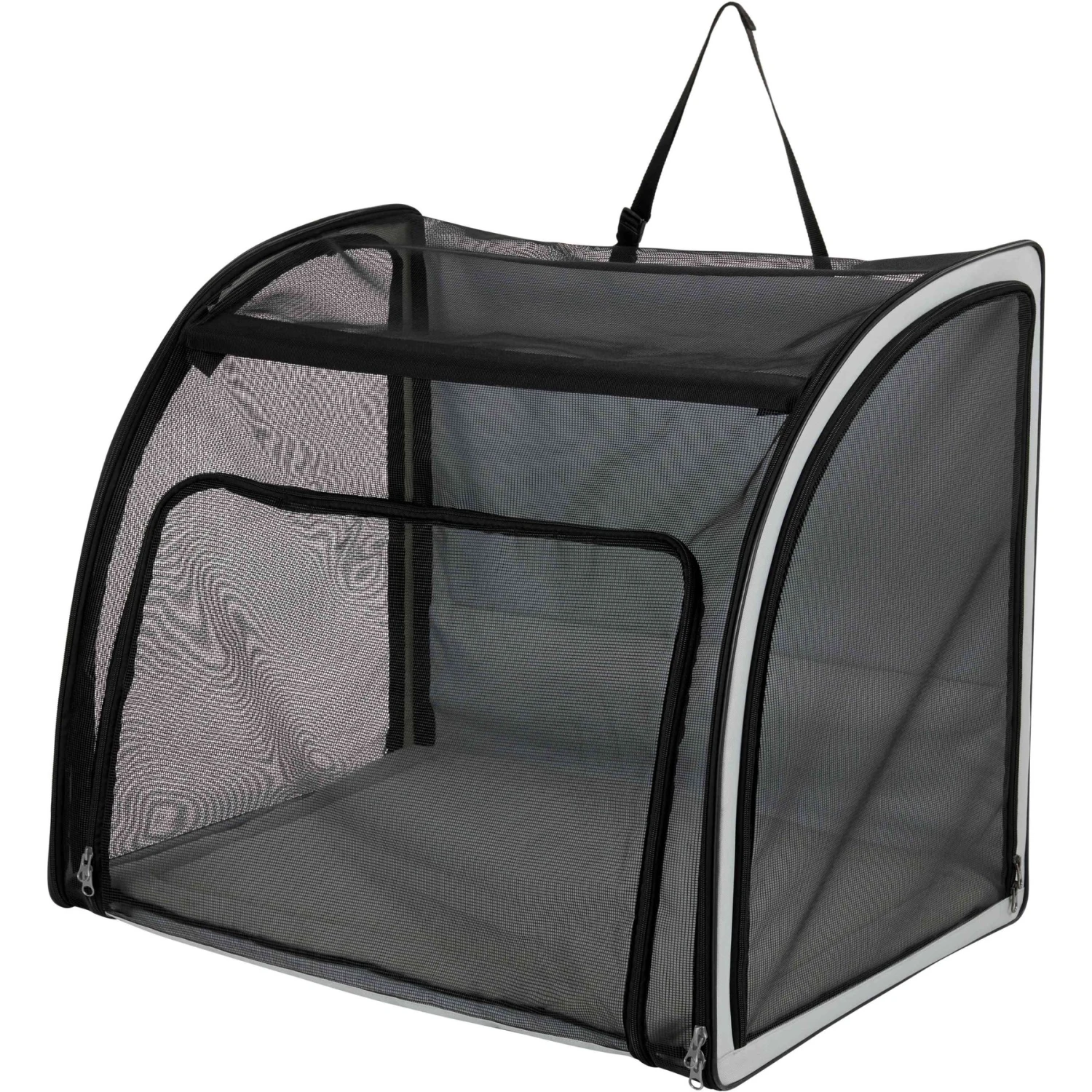 Frisco Travel Safety Dog & Cat Carrier & Pet Fit For Life Collapsible Portable Litter Box with Collapsible Bowl