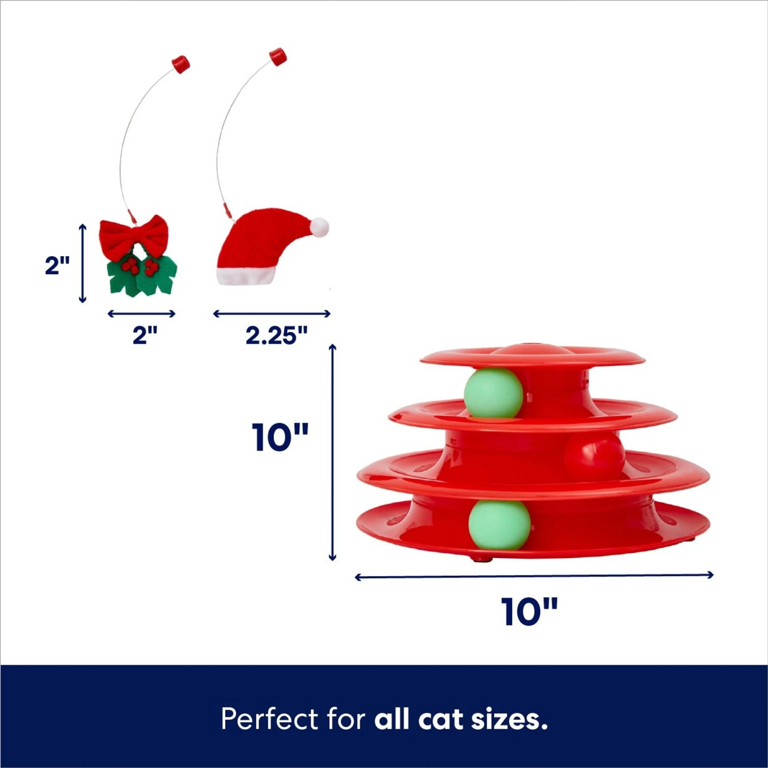 Frisco Holiday Santa Hat & Mistletoe Cat Tracks Cat Toy & Frisco Holiday Gingerbread Interactive Cat Scratcher Cat Toy with Catnip